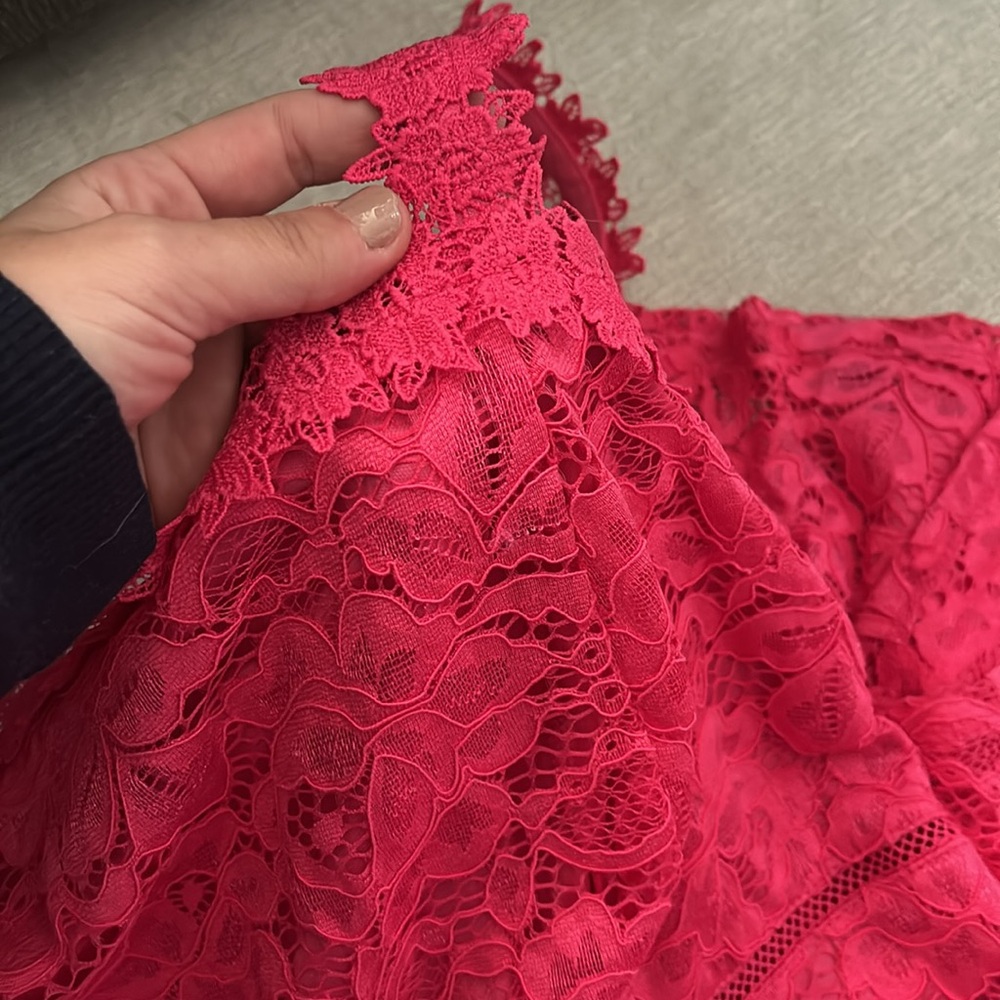 Bebe Pink Lace Midi Dress - Picture 8 of 9
